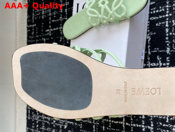 Loewe Petal Anagram Slide in Light Green Soft Calfskin Replica