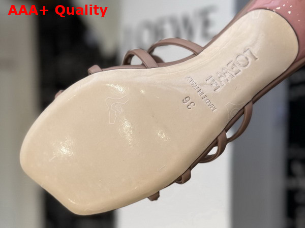 Loewe Petal Anagram Slide in Light Taupe Soft Calfskin Replica