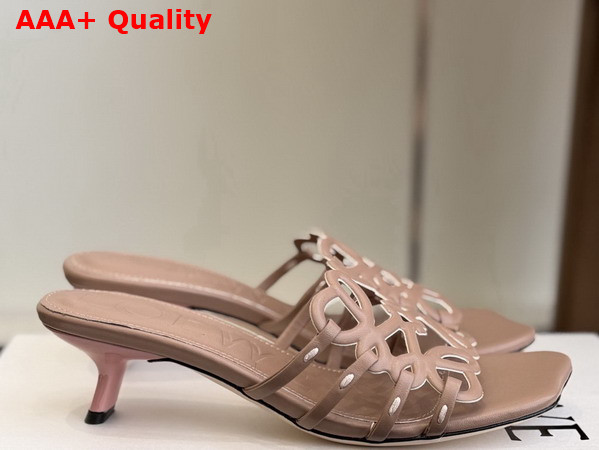 Loewe Petal Anagram Slide in Light Taupe Soft Calfskin Replica