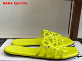 Loewe Petal Anagram Slide in Neon Green Patent Leather Replica