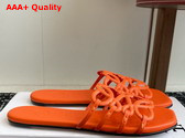 Loewe Petal Anagram Slide in Orange Soft Calfskin Replica
