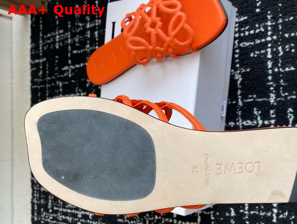 Loewe Petal Anagram Slide in Orange Soft Calfskin Replica