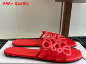 Loewe Petal Anagram Slide in Red Soft Calfskin Replica