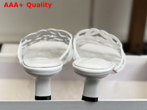 Loewe Petal Anagram Slide in Rhinestone Embellished Suede Anthurium White Replica