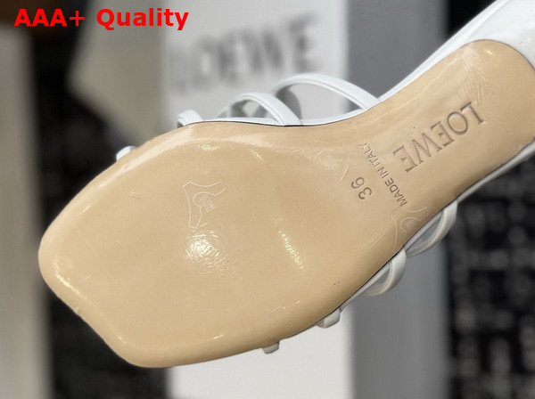 Loewe Petal Anagram Slide in Rhinestone Embellished Suede Anthurium White Replica