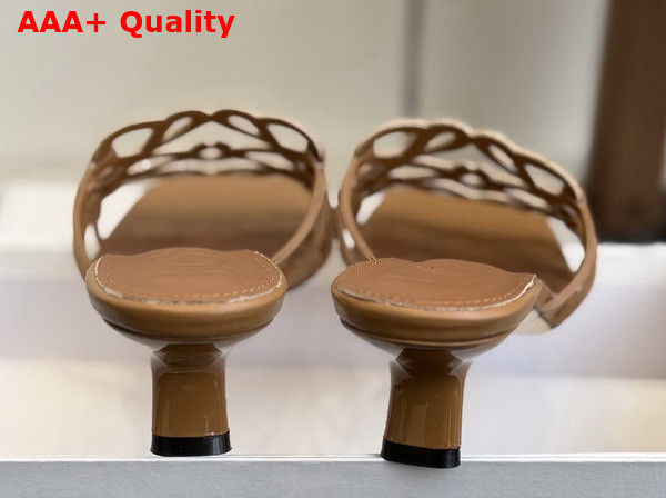 Loewe Petal Anagram Slide in Rhinestone Embellished Suede Camel Replica