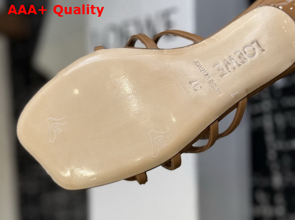 Loewe Petal Anagram Slide in Rhinestone Embellished Suede Camel Replica