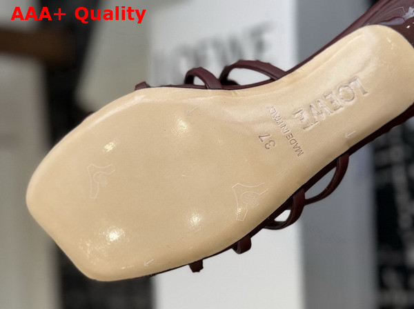 Loewe Petal Anagram Slide in Rhinestone Embellished Suede Dark Burgundy Replica