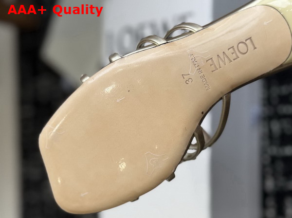 Loewe Petal Anagram Slide in Rhinestone Embellished Suede Light Gold Replica