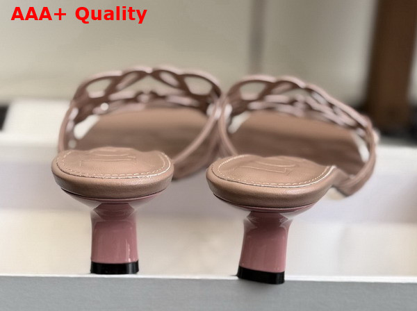 Loewe Petal Anagram Slide in Rhinestone Embellished Suede Light Taupe Replica