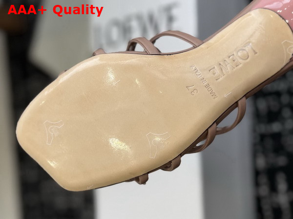 Loewe Petal Anagram Slide in Rhinestone Embellished Suede Light Taupe Replica