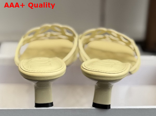 Loewe Petal Anagram Slide in Rhinestone Embellished Suede Yellow Replica