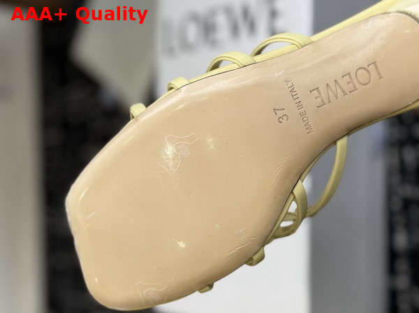 Loewe Petal Anagram Slide in Rhinestone Embellished Suede Yellow Replica