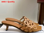 Loewe Petal Anagram Slide in Soft Calfskin Camel Replica