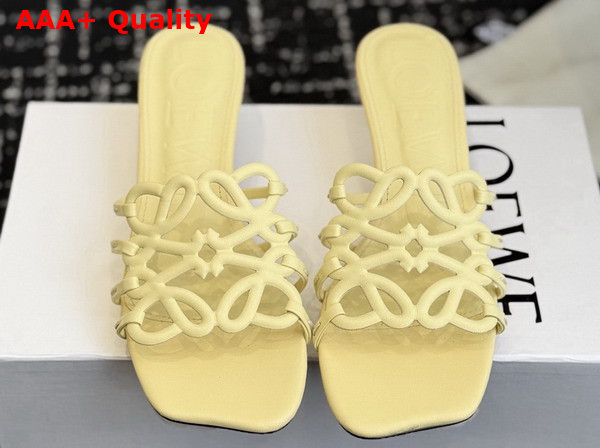 Loewe Petal Anagram Slide in Yellow Soft Calfskin Replica