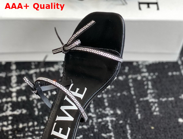 Loewe Petal Sandal in Suede and Rhinestones Black Replica