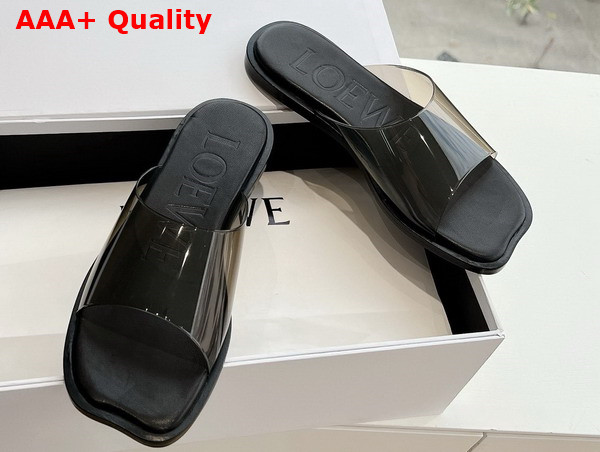 Loewe Petal Slide in Black PVC Replica