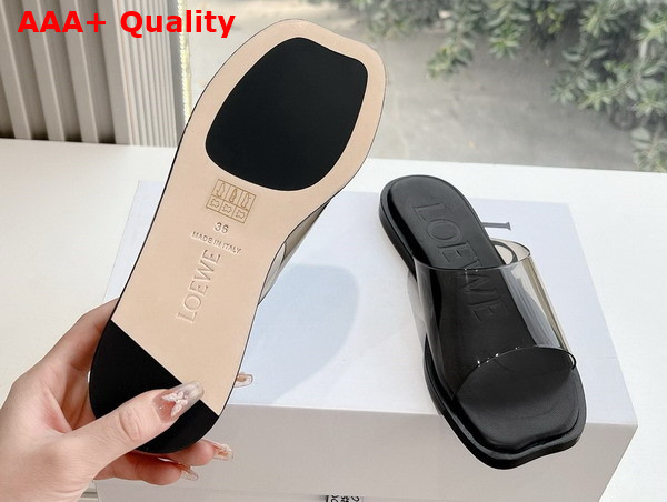 Loewe Petal Slide in Black PVC Replica