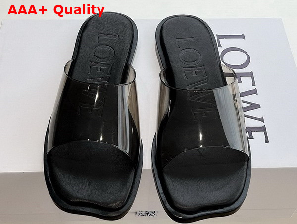 Loewe Petal Slide in Black PVC Replica
