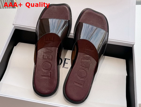 Loewe Petal Slide in Burgundy PVC Replica
