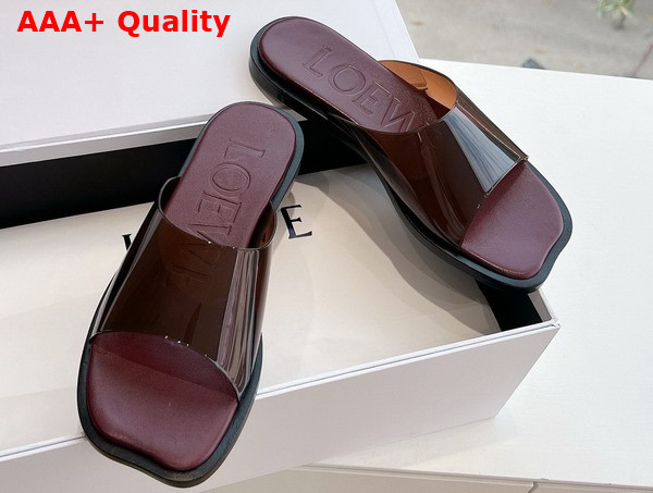 Loewe Petal Slide in Burgundy PVC Replica
