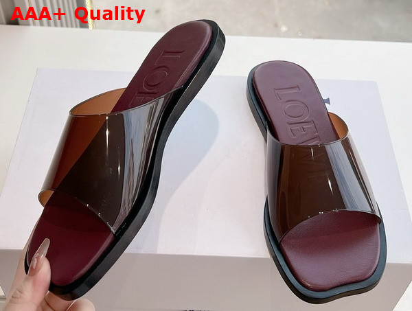 Loewe Petal Slide in Burgundy PVC Replica