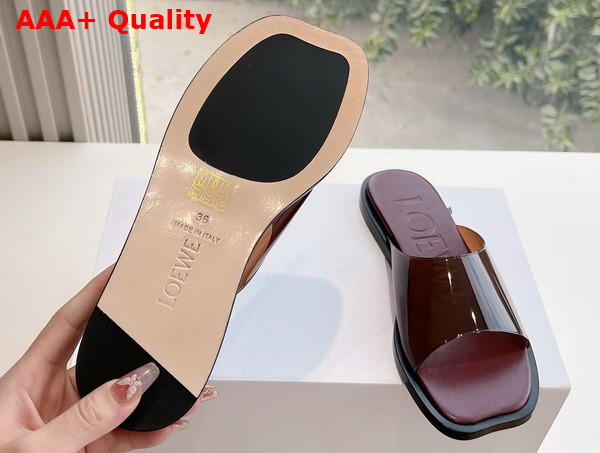 Loewe Petal Slide in Burgundy PVC Replica