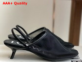 Loewe Petal Slingback Heel Sandal in Black Mesh Replica