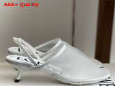 Loewe Petal Slingback Heel Sandal in White Mesh Replica