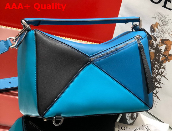 Loewe Puzzle Bag Dark Lagoon Black Classic Calf Replica