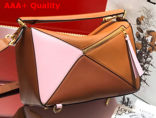 Loewe Puzzle Bag Tan Medium Pink Classic Calf Replica