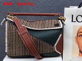 Loewe Puzzle Bag in Tweed and Calf Leather Green Replica