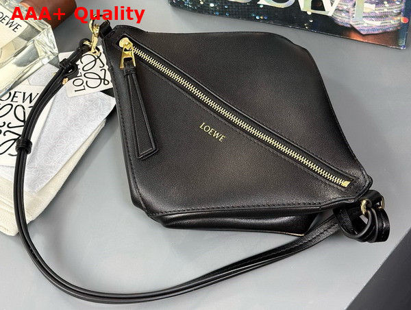 Loewe Puzzle Fold Pouch in Black Shiny Nappa Calfskin Replica