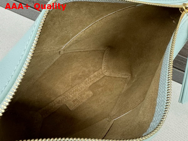 Loewe Puzzle Fold Pouch in Blue Iceberg Shiny Nappa Calfskin Replica