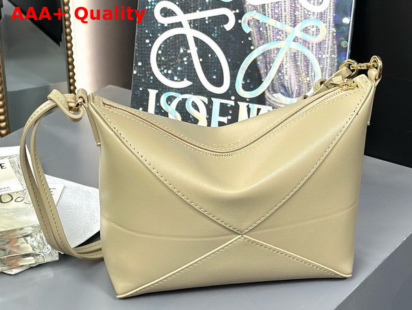 Loewe Puzzle Fold Pouch in Clay Green Shiny Nappa Calfskin Replica