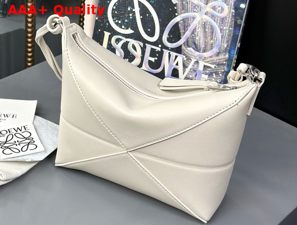 Loewe Puzzle Fold Pouch in Sea Salt Shiny Nappa Calfskin Replica