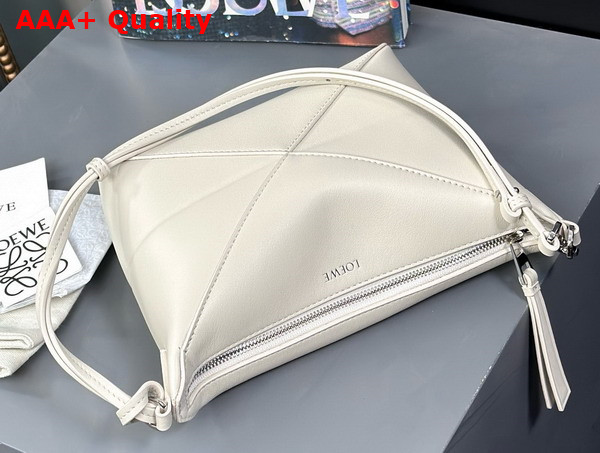 Loewe Puzzle Fold Pouch in Sea Salt Shiny Nappa Calfskin Replica