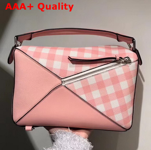 Loewe Puzzle Gingham Bag Salmon Soft Grained Calf Replica