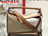Loewe Puzzle Grid Small Bag Ghost Soft White Classic Calf Replica