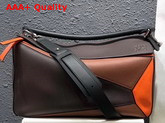 Loewe Puzzle Large Bag Coffee and Orange Soft Grained Calf Replica