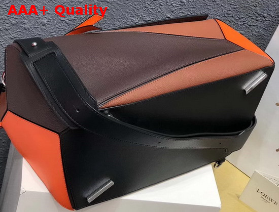 Loewe Puzzle Large Bag Coffee and Orange Soft Grained Calf Replica