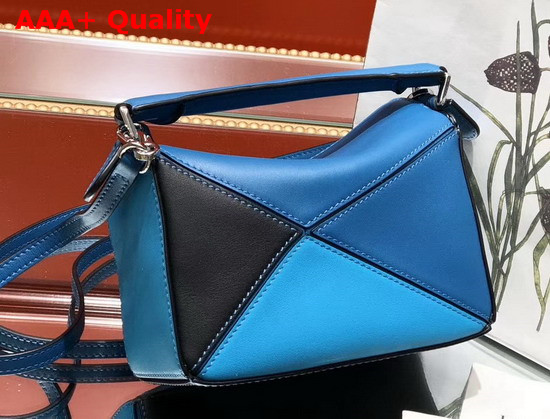 Loewe Puzzle Mini Bag Dark Lagoon Black Classic Calf Replica