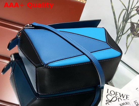Loewe Puzzle Mini Bag Dark Lagoon Black Classic Calf Replica
