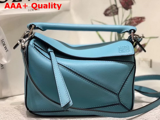 Loewe Puzzle Mini Bag Light Blue Classic Calf Replica