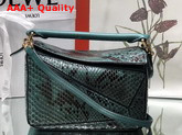 Loewe Puzzle Mini Bag in Green Python Replica