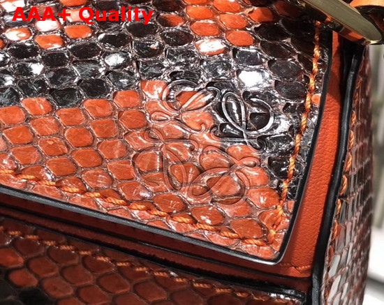Loewe Puzzle Mini Bag in Orange Python Replica