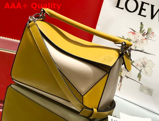 Loewe Puzzle Small Bag Ochre Yellow Classic Calf Replica