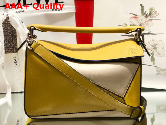 Loewe Puzzle Small Bag Ochre Yellow Classic Calf Replica