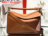Loewe Puzzle Small Bag Tan Medium Pink Classic Calf Replica