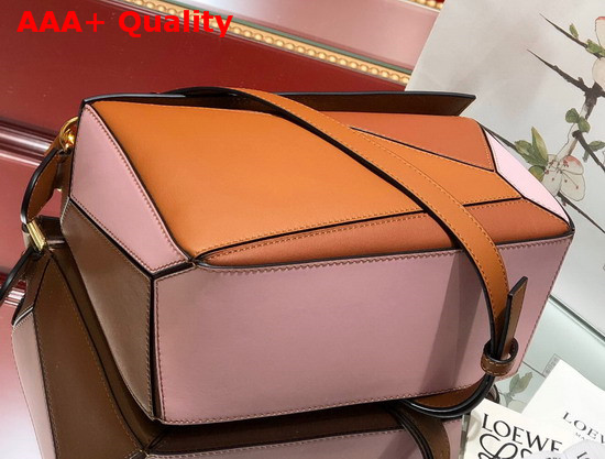 Loewe Puzzle Small Bag Tan Medium Pink Classic Calf Replica